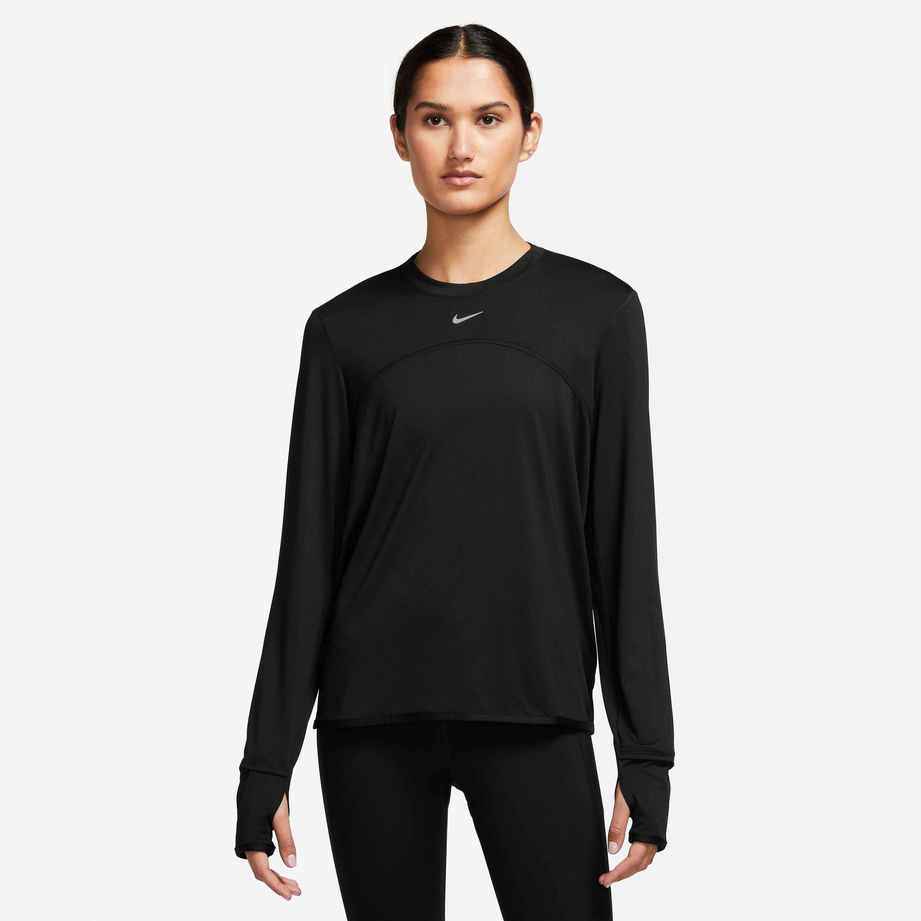 Dri-Fit Swift Element UV Crew-Neck Lauftop Damen - Schwarz
