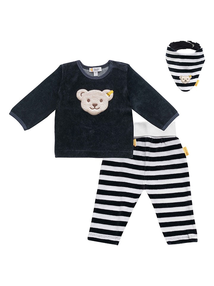 Steiff 3tlg. Outfit in Dunkelblau/ Weiß günstig kaufen