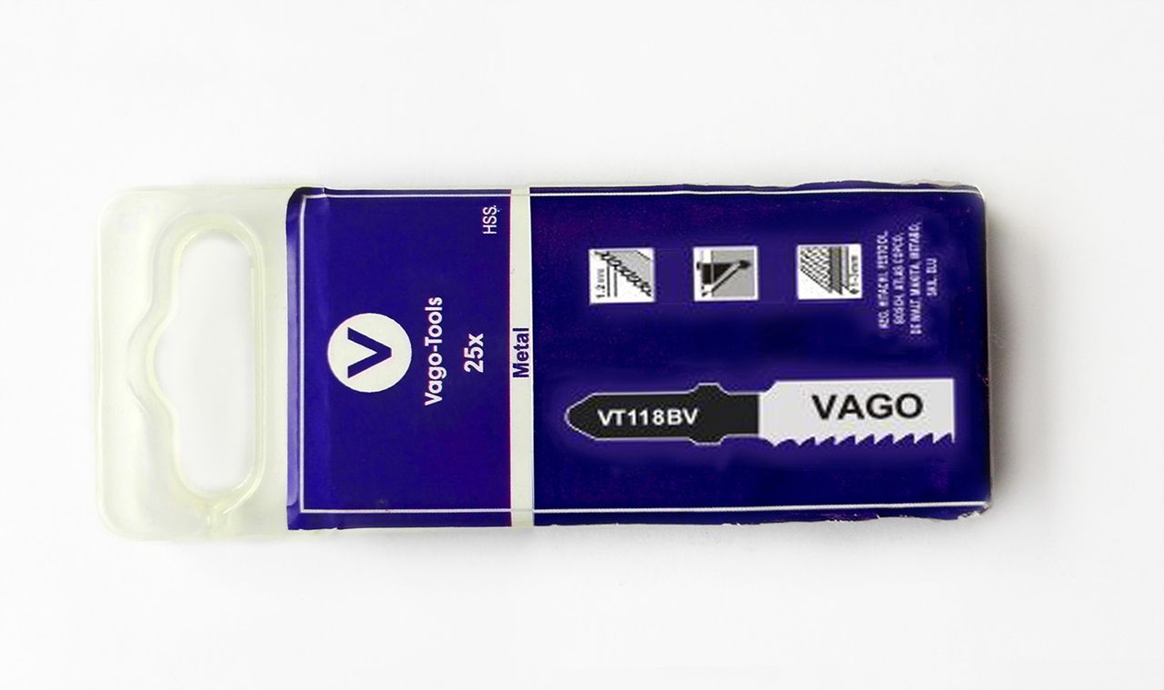Vago-Tools Stichsägeblatt Metall T118B T-Schaft 25x