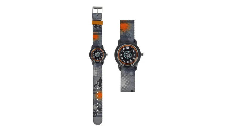 Kinderuhr 21543 - Textil - Biker - grau