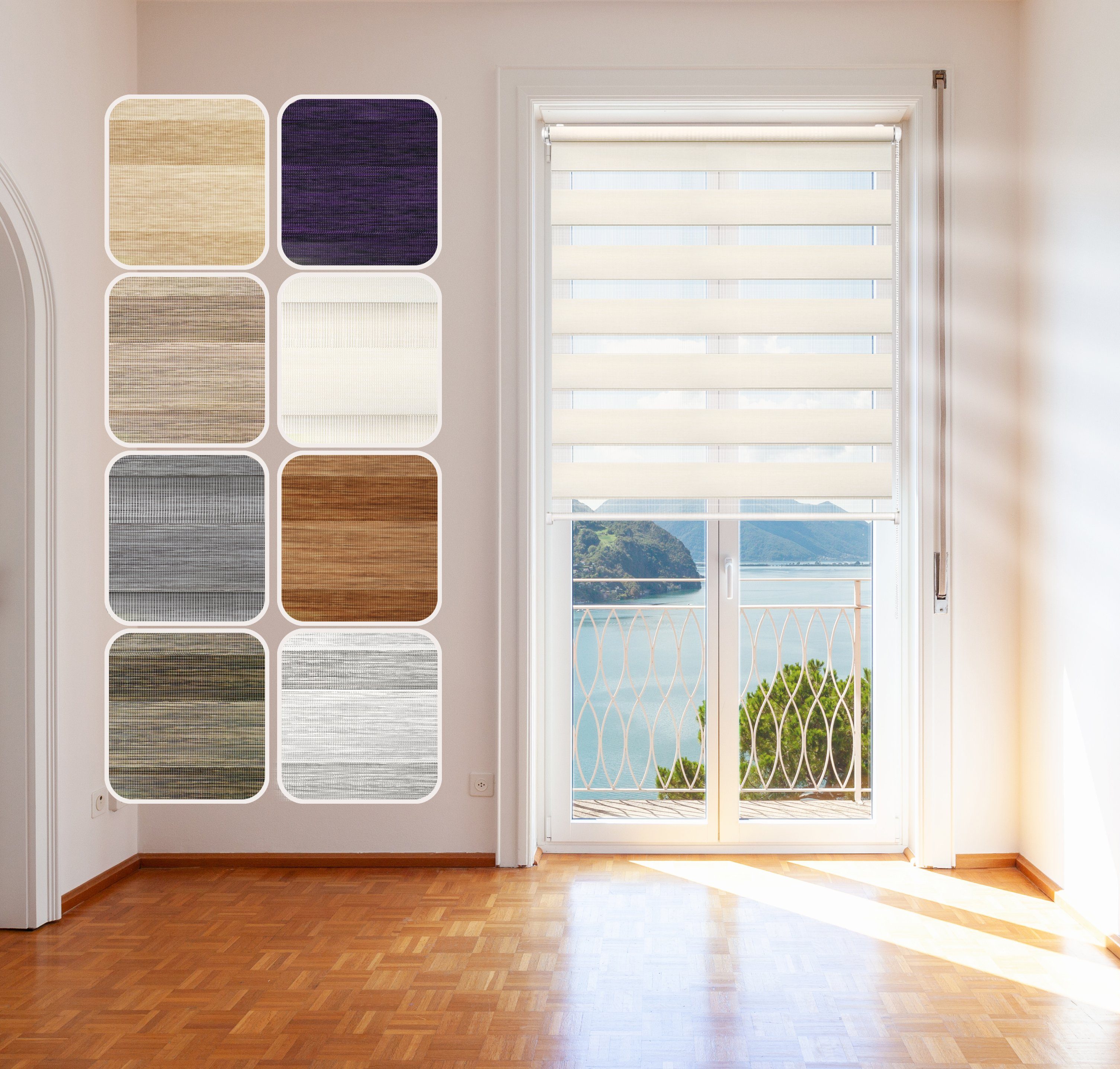 Doppelrollo Doppelrollo Natural Duo-Rollo Klemm Fix mit Klemmträger, Fenster-Rollo, DomDeco, Klemm- oder Schraubmontage