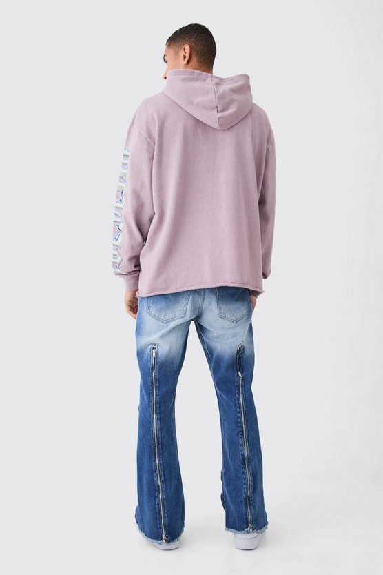 Lockere Schlagjeans mit Reißverschluss