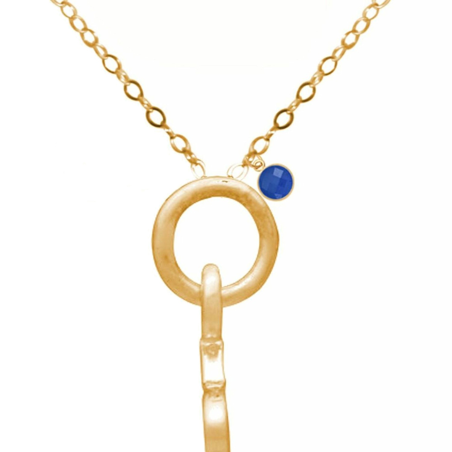 Kette mit Anhänger 'SATURN Planet Saphir Edelstein'