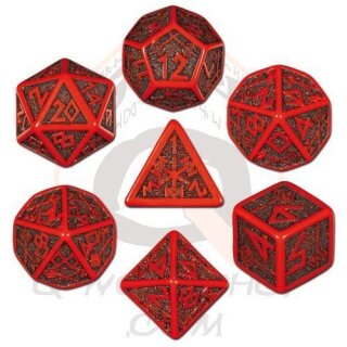 Red & black Dwarven Würfel Set (7)