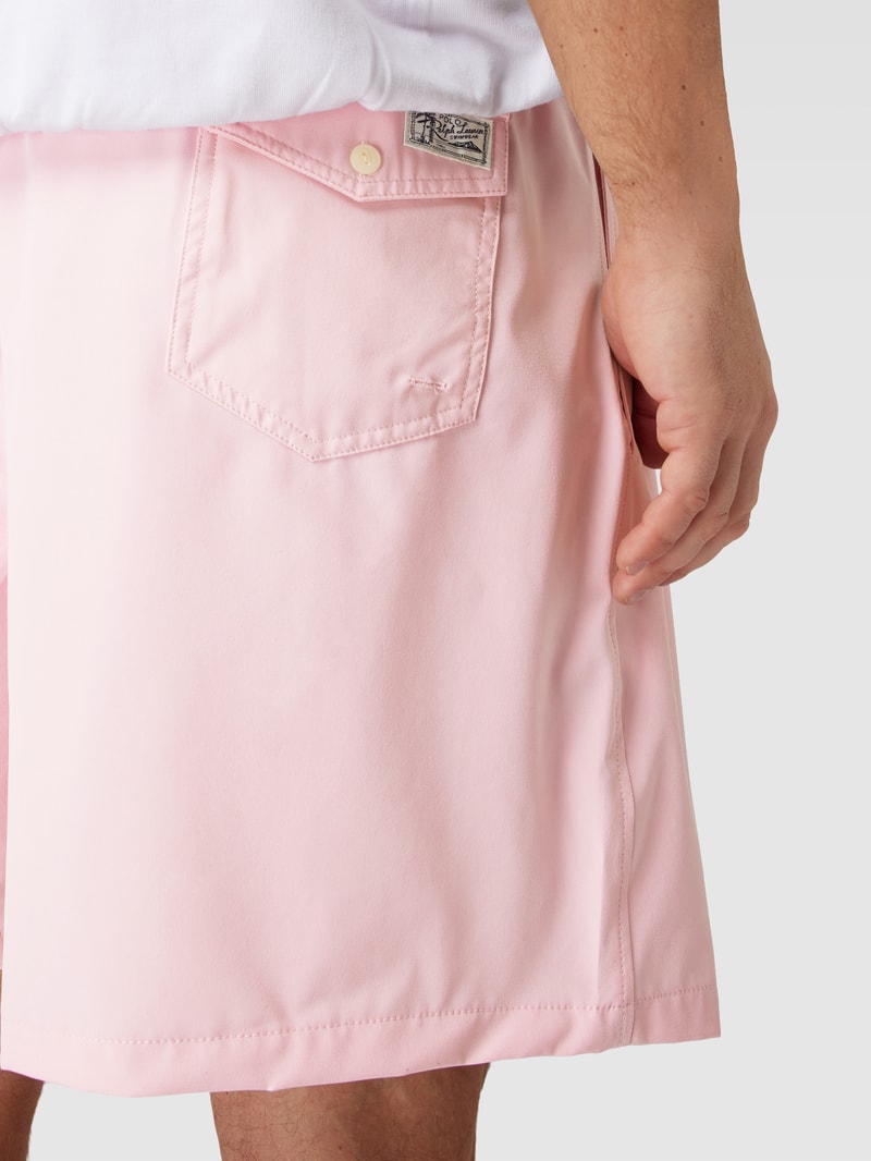 PLUS SIZE Badehose mit Label-Stitching Modell 'TRAVELER' in rosa