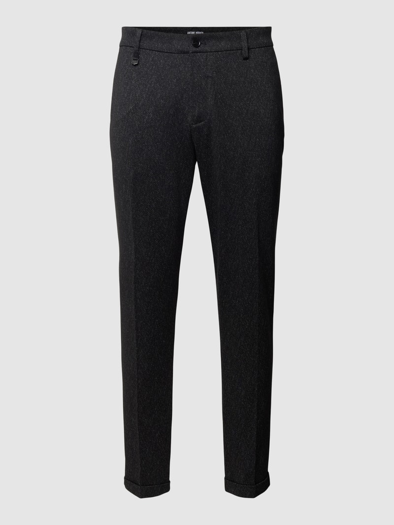 Super Skinny Fit Anzughose in Melange-Optik Modell 'ASHE' in schwarz