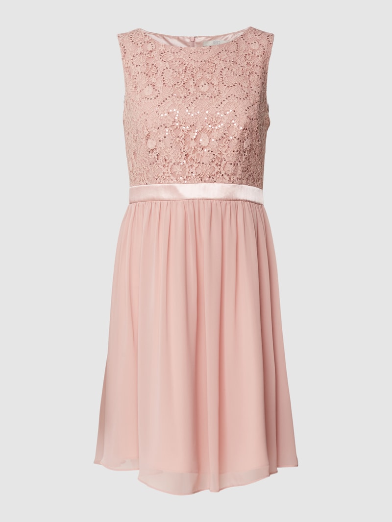 Cocktailkleid mit Paillettenbesatz in altrosa
