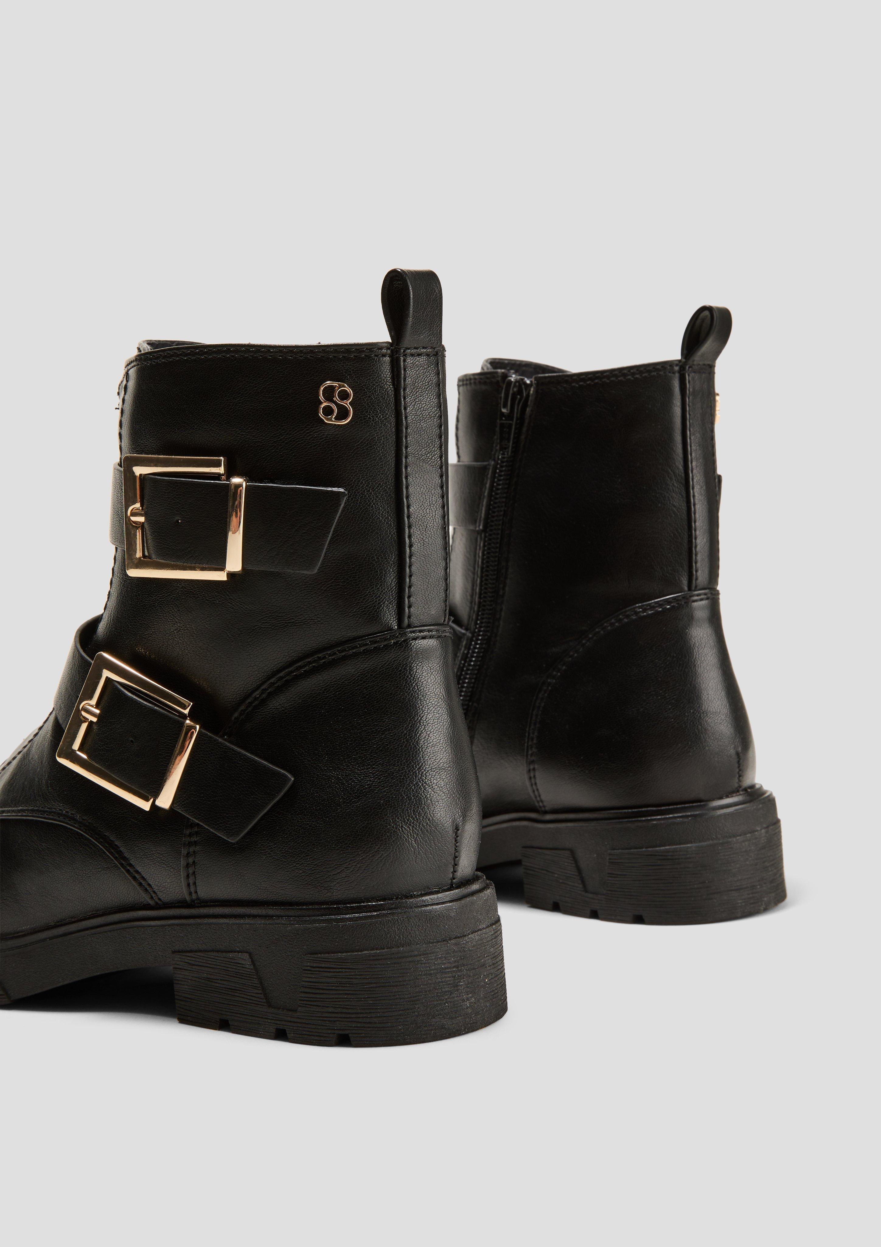 Lederoptik-Stiefel mit Schnallen-Detail  6008315-001