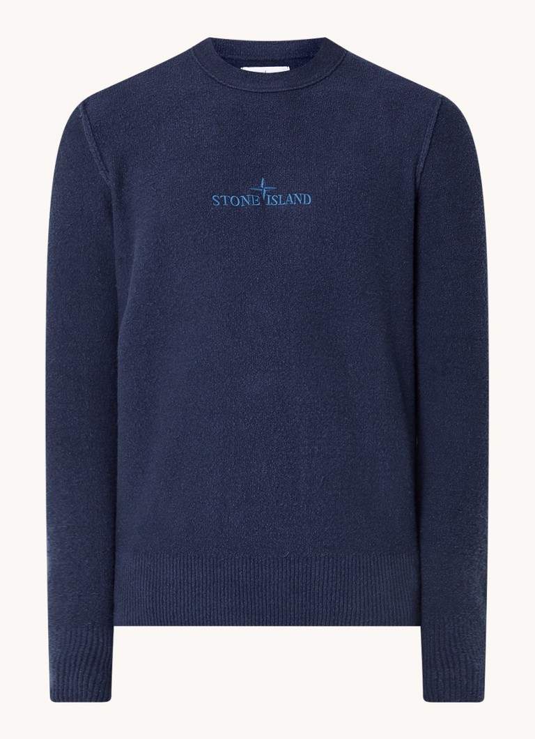 Pulover Stone Island 534D2 tricotat gros cu logo brodat