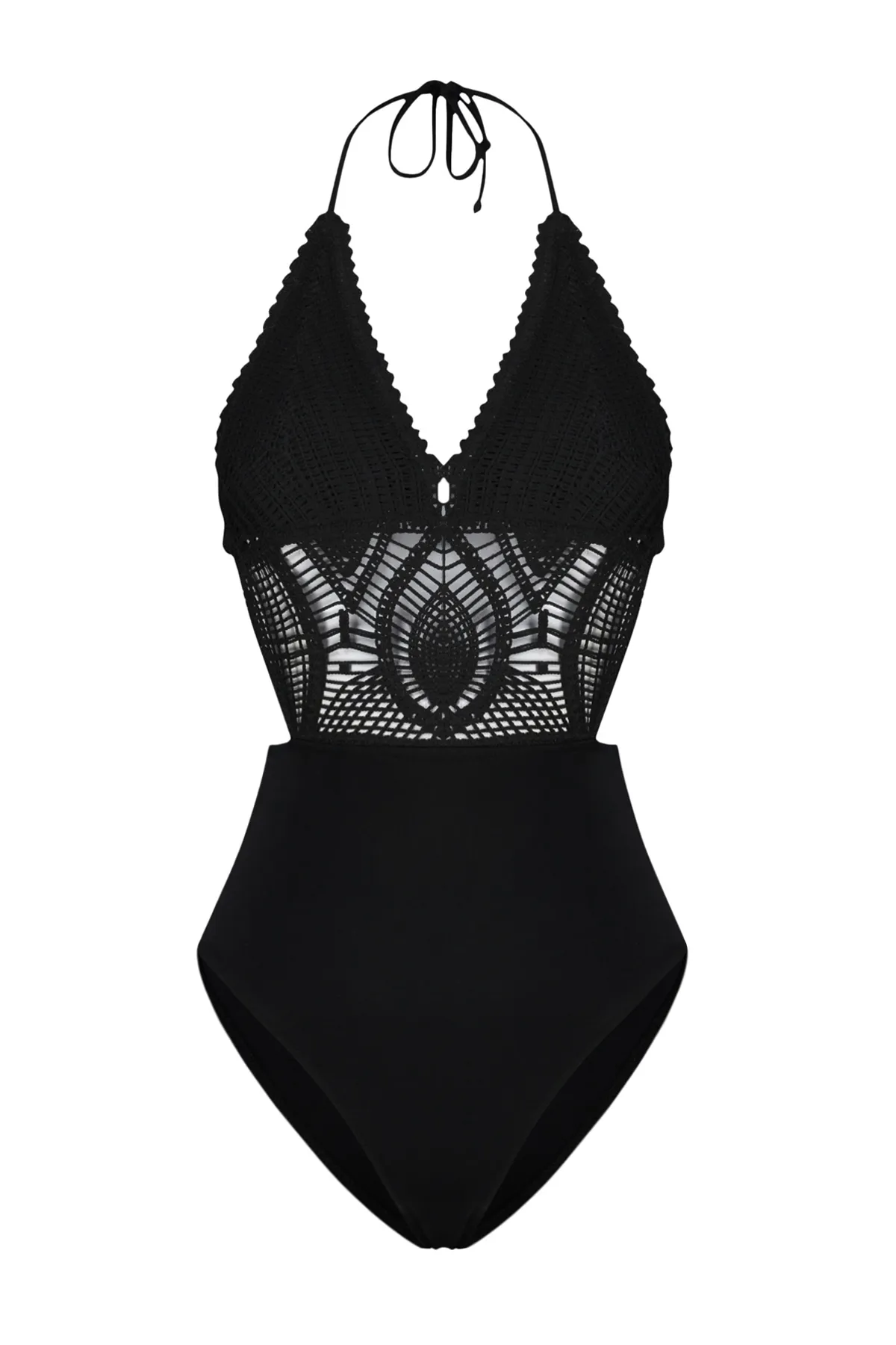 Trendyol Collection  Schwarze reguläre Mayokini-Strickware mit V-Ausschnitt TBESS24MY00002