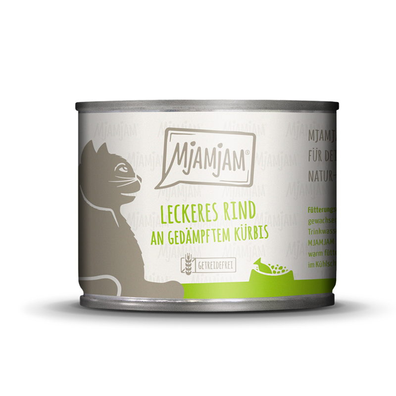 MjAMjAM Nassfutter MjAMjAM 6x200 g Rind an Kürbis mit Hühnerleber
