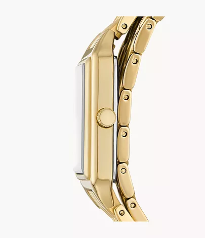 Fossil Uhr Raquel 3-Zeiger-Werk Datum Edelstahl goldfarben