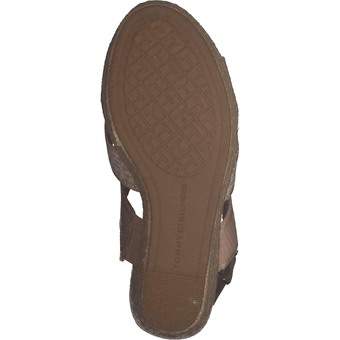 Tommy Hilfiger Webbing High Wedge Sandal in beige