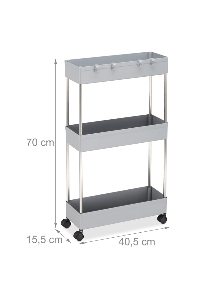 relaxdays Nischenwagen in Grau - (B)15,5 x (H)70 x (T)40,5 cm günstig kaufen onesize