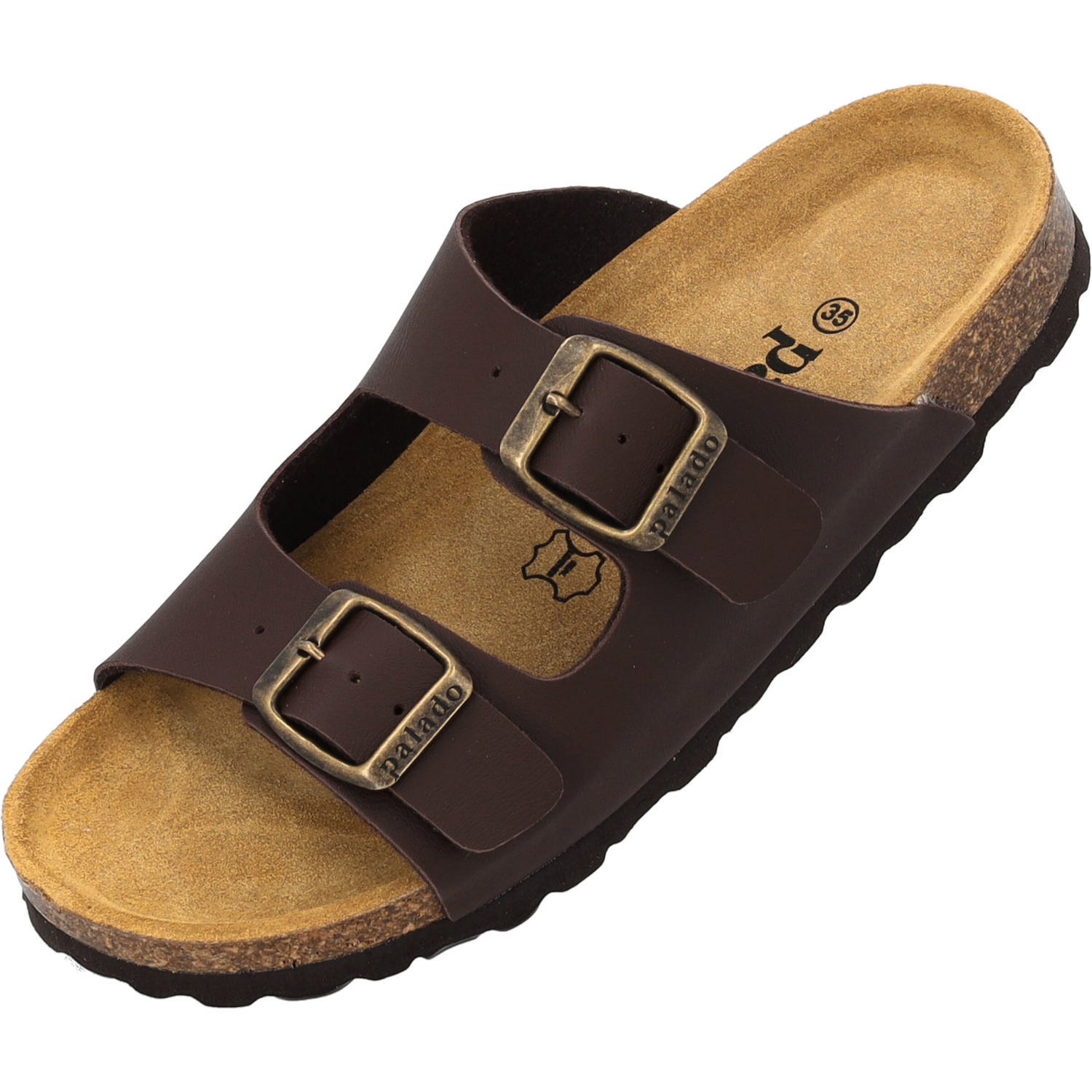 Palado Kids Korfu B Basic, Pantoletten, Kinder, Dunkelbraun/Schwarz