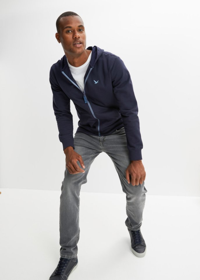 Sweatjacke mit Kapuze mit recyceltem Polyester