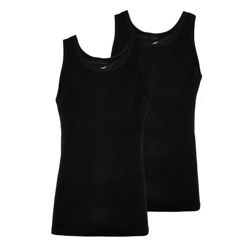 Black Snake 2 Pack Achsel Feinripp Shirt Unterhemd Herren