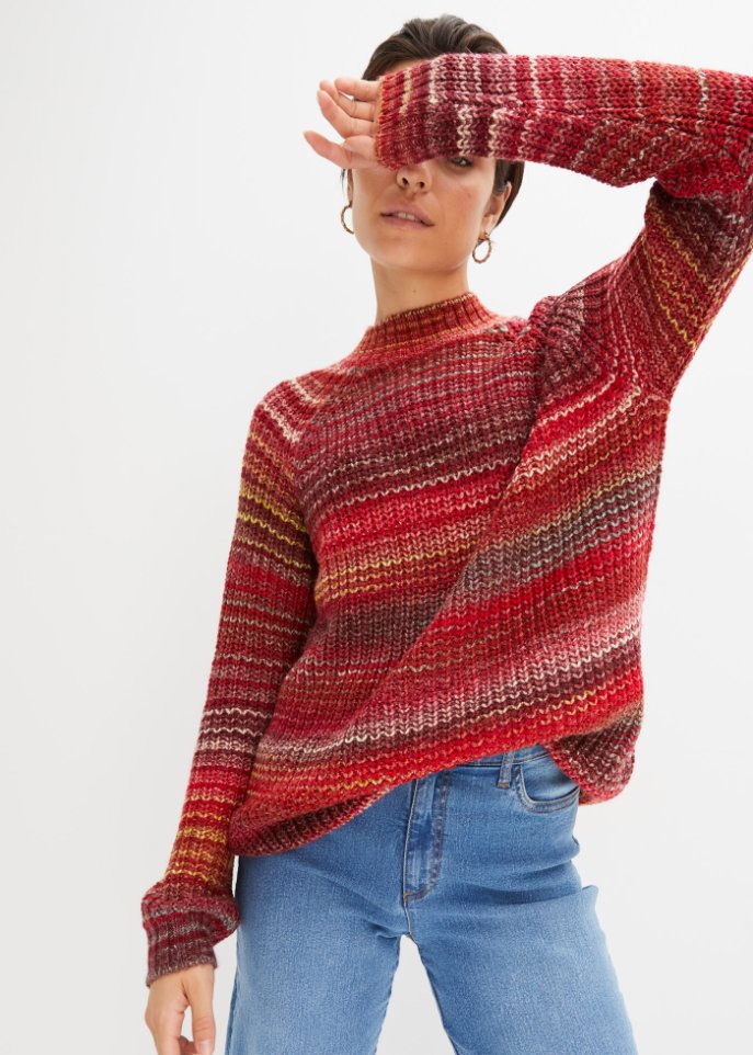 Pullover in Melange-Optik