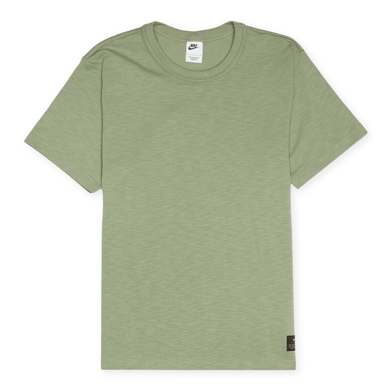NIKE Life Shortsleeve Knit Top oil green/neutral olive/white