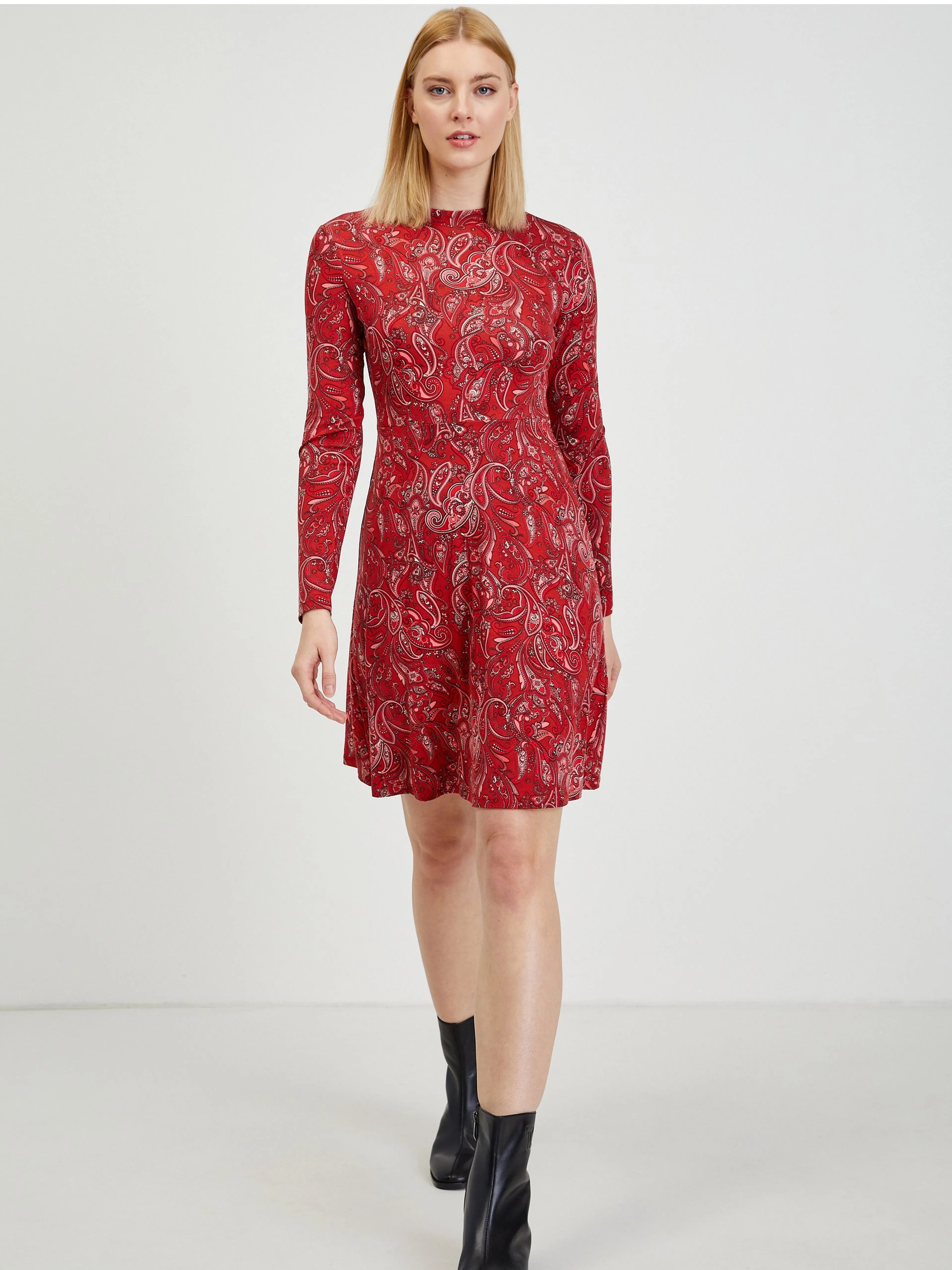 Rotes gemustertes Damenkleid ORSAY
