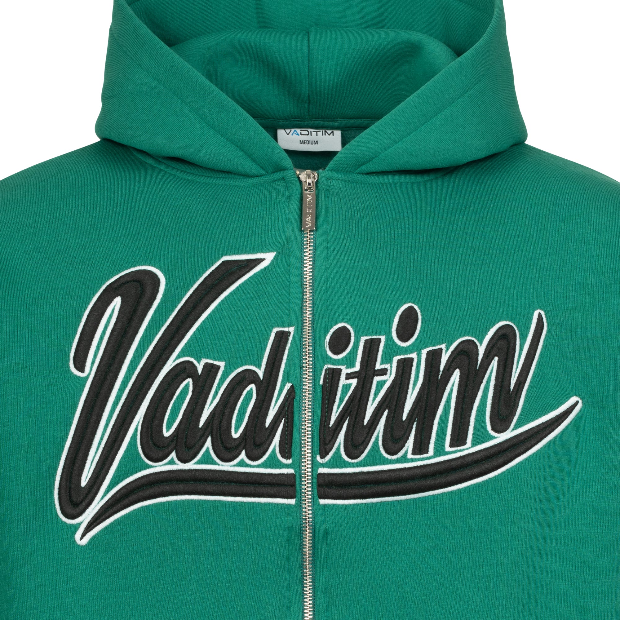 Forest Green / Black 3D College Zipper