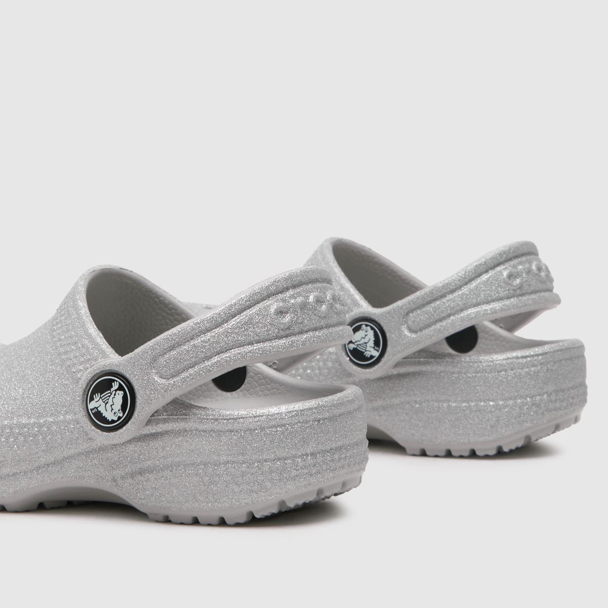Crocs ezüst klasszikus csillámos klumpa lányoknak kisgyermek szandál