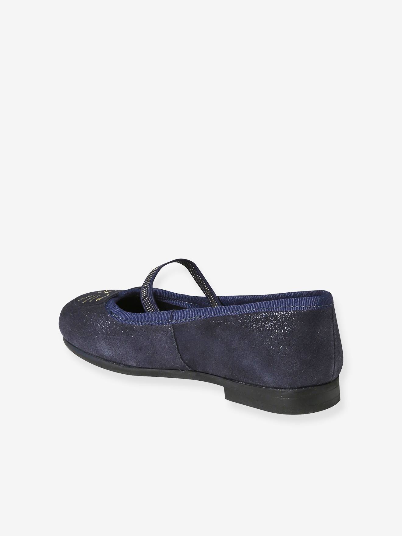 Vertbaudet Mädchen Ballerinas mit Anziehtrick - marine