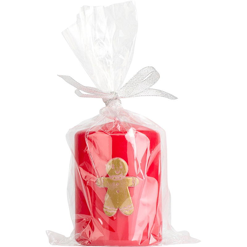 Kubbelys 10 cm ø 7 cm rød m/juledesign
