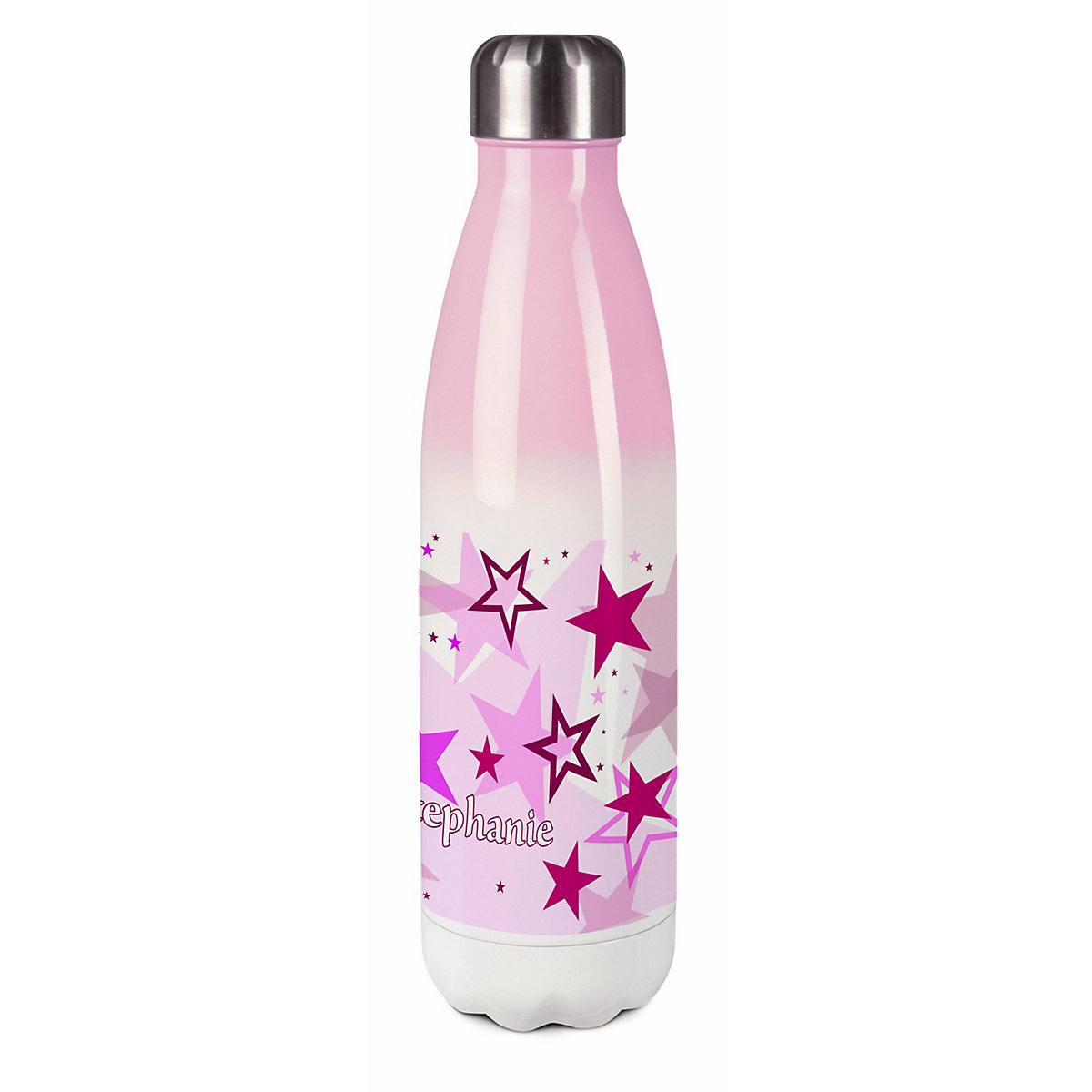 Edelstahl Kinder Thermoflasche / Trinkflasche bunt Sternenhimmel Farbe rosa Spülmaschinenfest, Auslaufsicher, Bruchfest, Doppelwandig, Für Heißgetränke geeignet, Mit Deckel, Isoliert