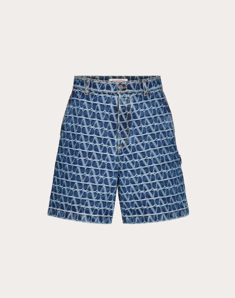 Denim Bermudashorts med Iconographe Toile-mønster