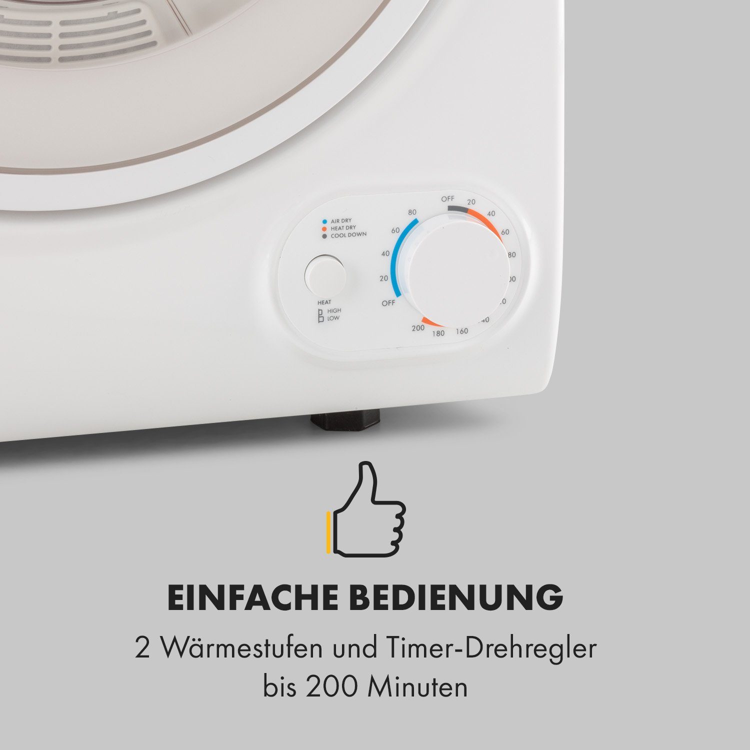 Klarstein Ablufttrockner MNW8-Jet set 2500-WH Jet Set 2500, 2.5 kg