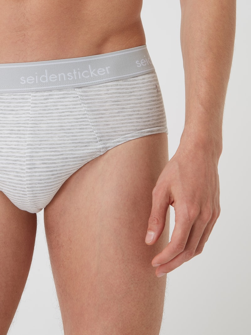 Slip mit Stretch-Anteil im 3er-Pack in marineblau