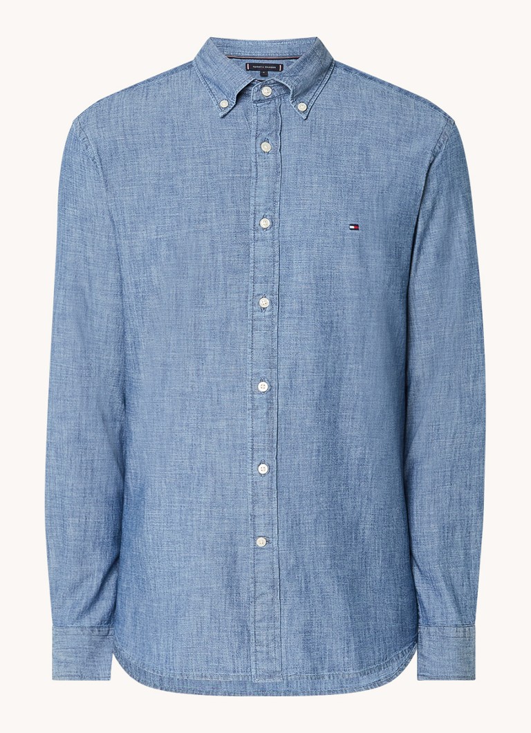 Tommy Hilfiger srajca iz chambray kroja z vezenim logotipom