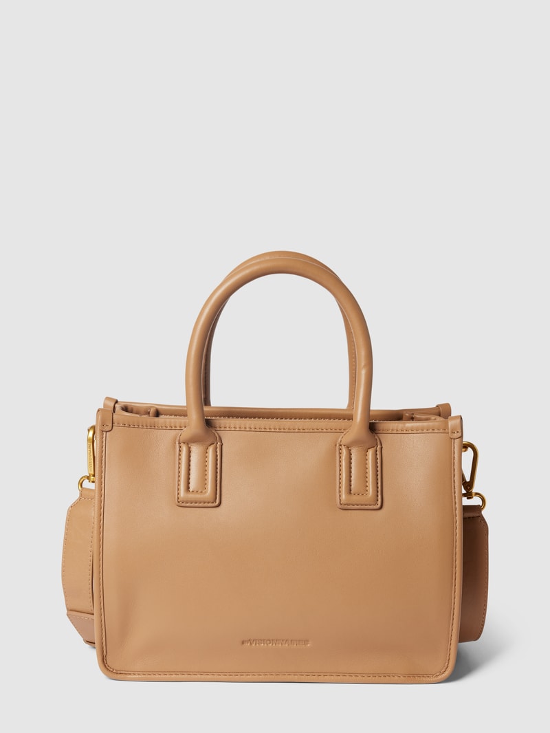 Tote Bag mit Label-Detail Modell 'LENA' in camel