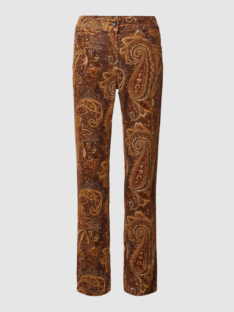 Hose mit Paisley-Muster Modell 'CORA' in hellbraun