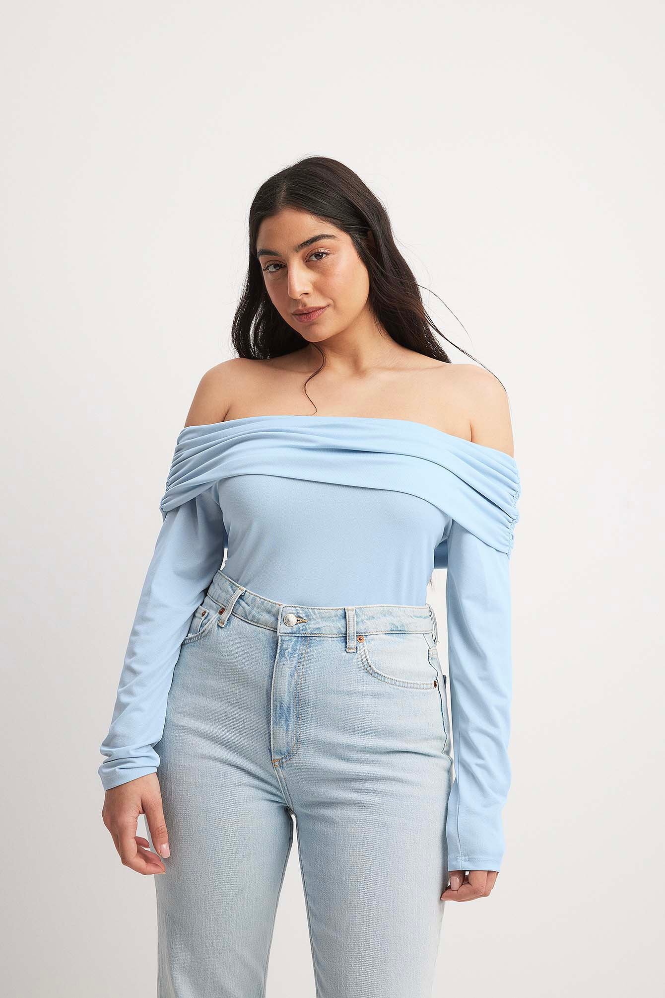 Schulterfreies Jersey-Top