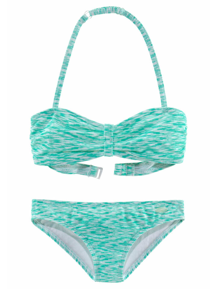 Venice Beach Bandeau-Bikini in mint-weiß günstig kaufen