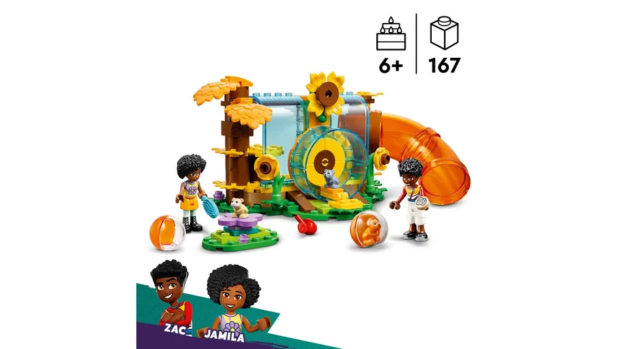 LEGO Friends 42601 Hamster-Spielplatz Set mit Spielzeug-Tieren für Kinder