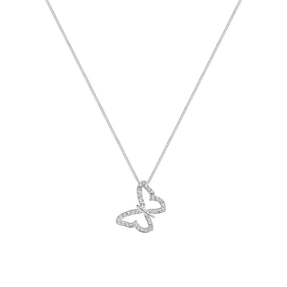 Elli Elli Collier Femme Papillon avec Cristal en Argent Sterling 925 collier