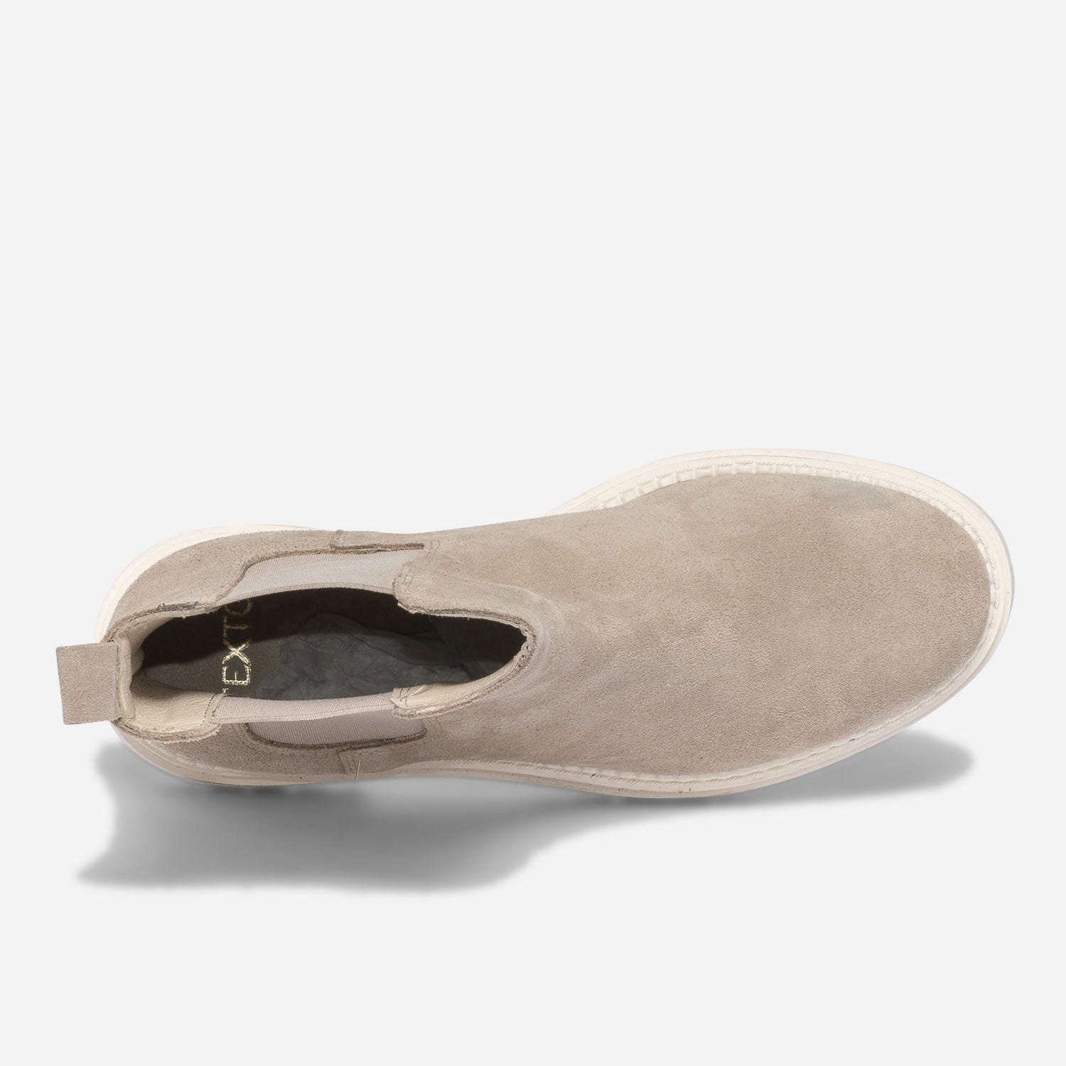 Chelsea boots TEXTO beige en cuir velours