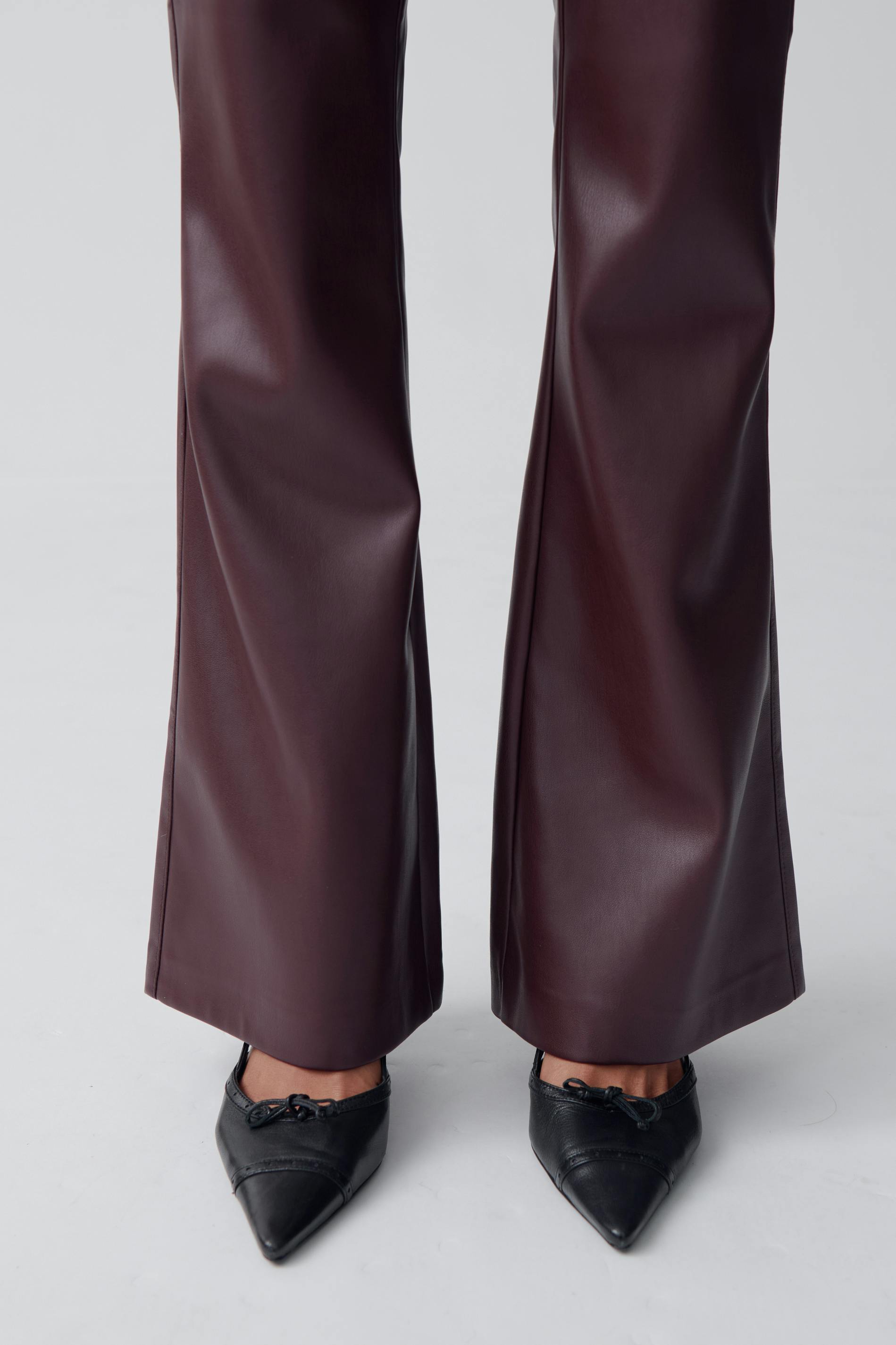 Pu bootcut trousers