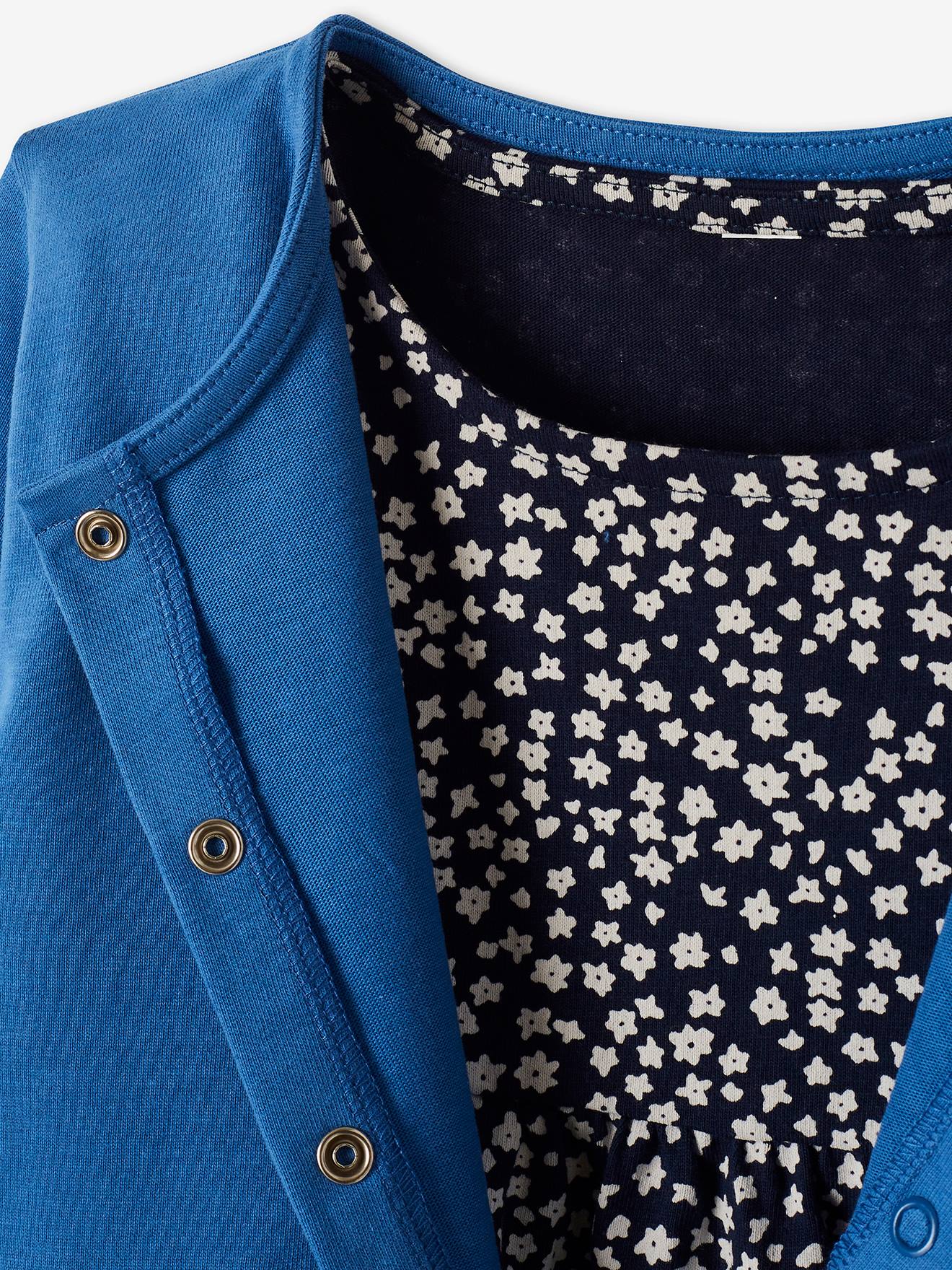 Vertbaudet Mädchen-Set: Kleid + Cardigan Oeko Tex - malve