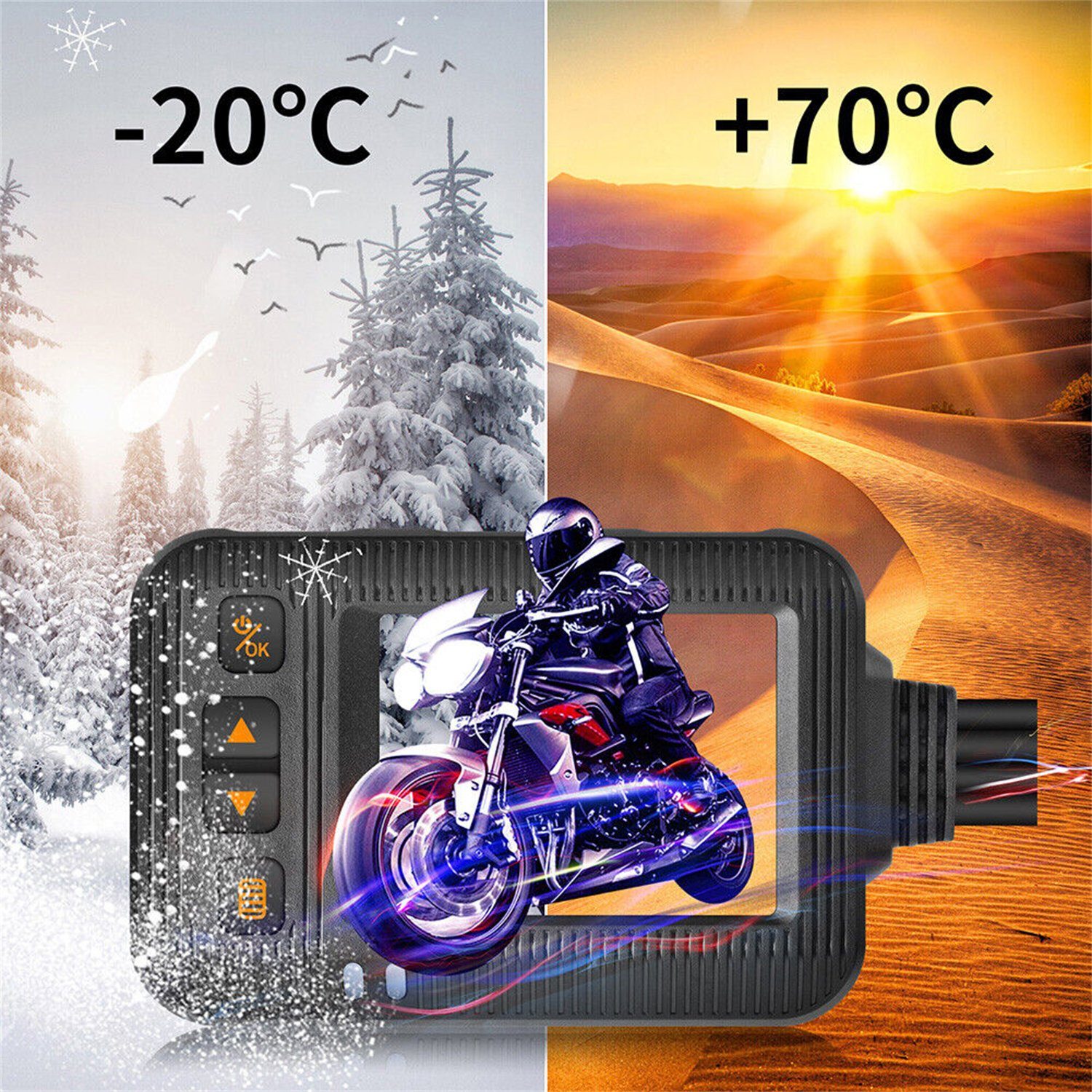 Yoyaxi Wasserdichter Motorrad-Fahrrekorder Systemkamera (hochauflösender Fotografie, Foto- und Audioaufzeichnungsfunktion)