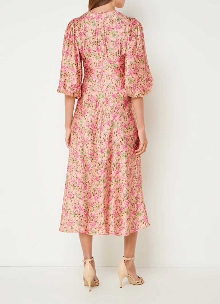 LKBennett Lois midi dress in silk blend with floral print