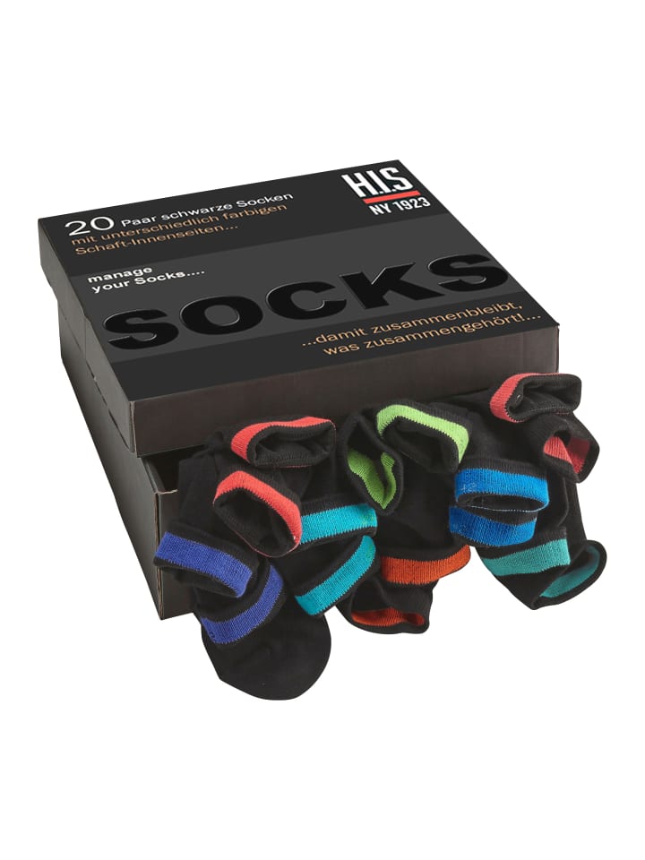 H.I.S Socken in 20x schwarz günstig kaufen