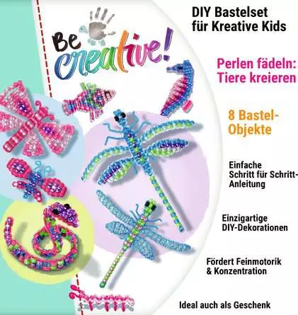 Perlentiere - Bastelset für Kinder ab 6 Jahren