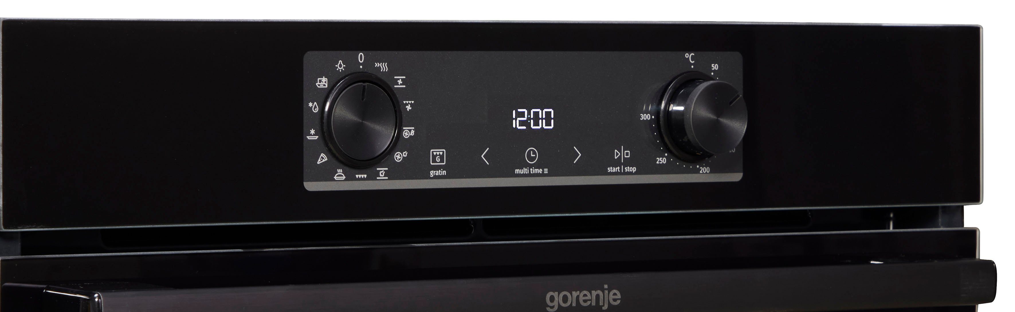 GORENJE Backofen-Set Black Pacific Basic Set, mit 1-fach-Teleskopauszug, Aqua Clean, ExtraSteam