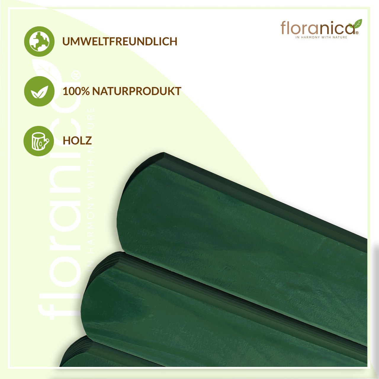 Pemicont Rollborder Flexibler Holzzaun Rolborder Beeteinfassung Rasenkante Gartenzaun
