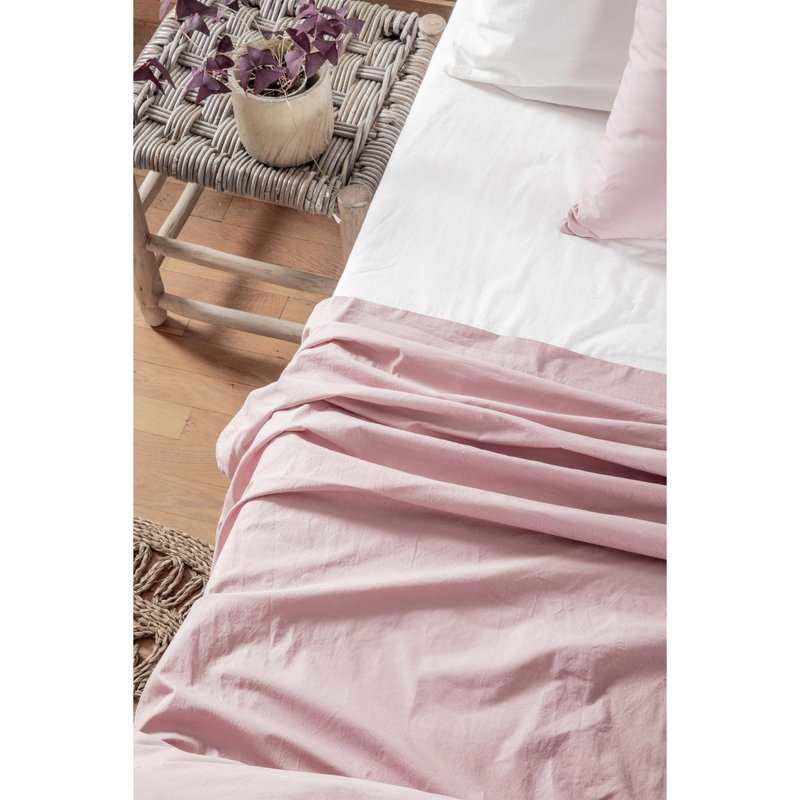 Drap plat 1 personne en Percale de Coton Bio lavé 180 x 290 cm