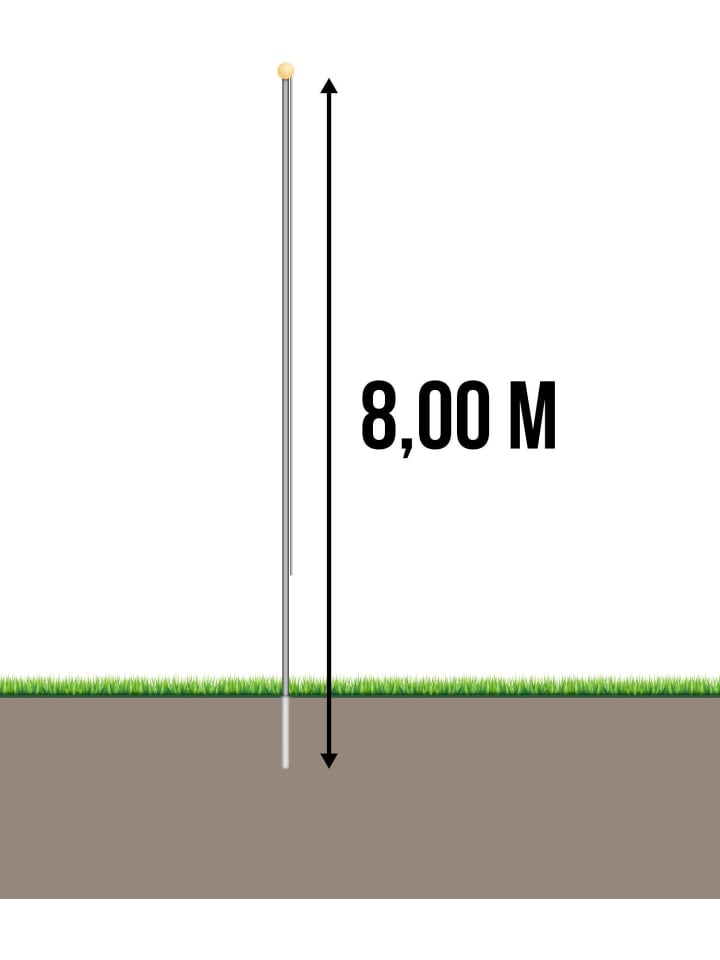 normani Fahnenmast 8,0 m in Silber günstig kaufen 800 cm